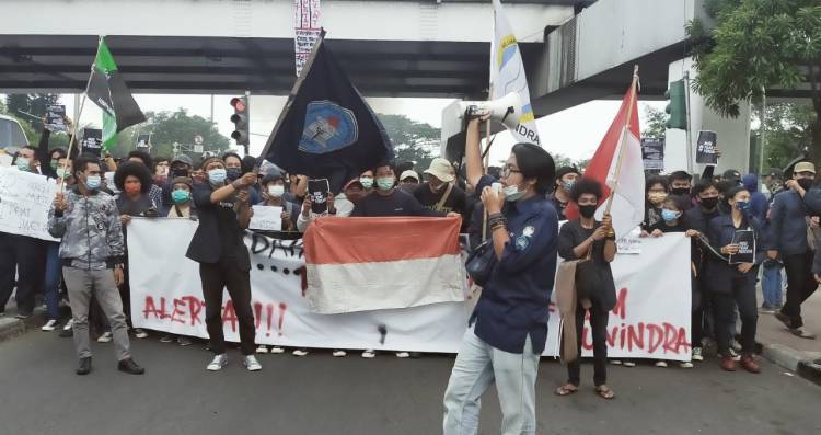Aksi Penolakan Mahasiswa Unindra terkait Disahkannya UU Ciptaker